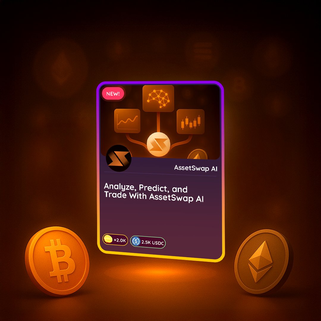 BitDegree's tweet image. Meet our new Season 8 partner - @AssetSwapAI 👀

New Mission: Analyze, Predict, and Trade With AssetSwap AI

🎁 2,500 $USDC + 2,000 Bits
⏰Ends Dec 6

Join in NOW → bitdegree.org/guilds/assetsw…