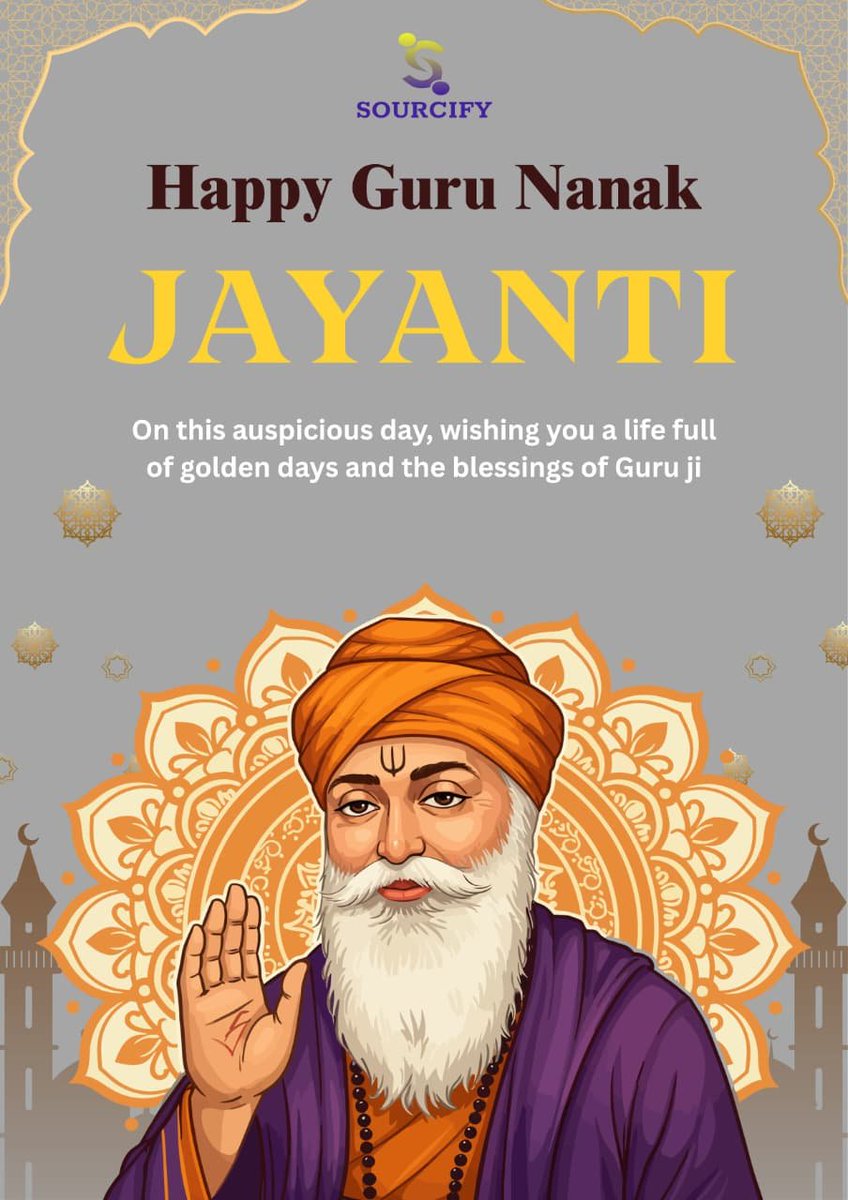 Wishing you all a joyous Guru Nanak Jayanti! 🙏🌟 

May the teachings of Guru Nanak Dev Ji inspire us to spread love, compassion, and equality. 🙏 

#GuruNanakJayanti #GuruNanakDevJi #Peace #Love #Equality #CosmoHack1 #Sourcifyin