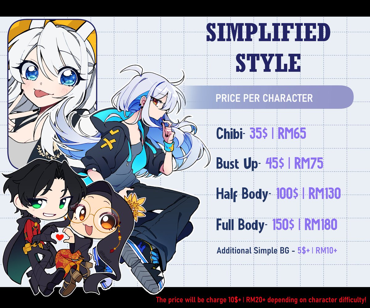 HanzKf's tweet image. ⚠️EMERGENCY COMMS⚠️

I change the price again but this time a bit cheap than last time. I want to keep on simple for now cuz i still cant deal with to many detail and it makes me anxious sometimes.
DM me if you are interested

Retweet are really appreciated 🩵
#commissionopen