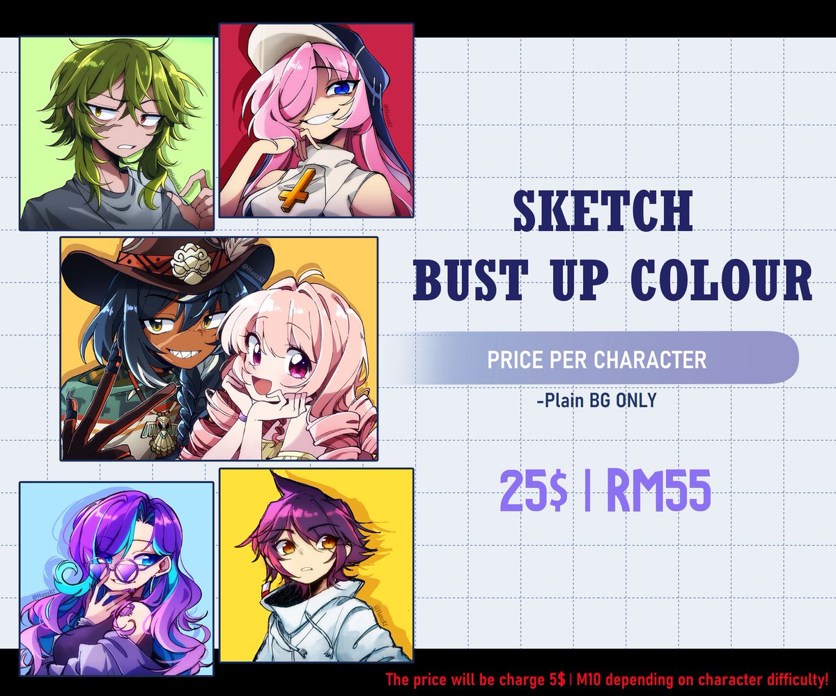 HanzKf's tweet image. ⚠️EMERGENCY COMMS⚠️

I change the price again but this time a bit cheap than last time. I want to keep on simple for now cuz i still cant deal with to many detail and it makes me anxious sometimes.
DM me if you are interested

Retweet are really appreciated 🩵
#commissionopen