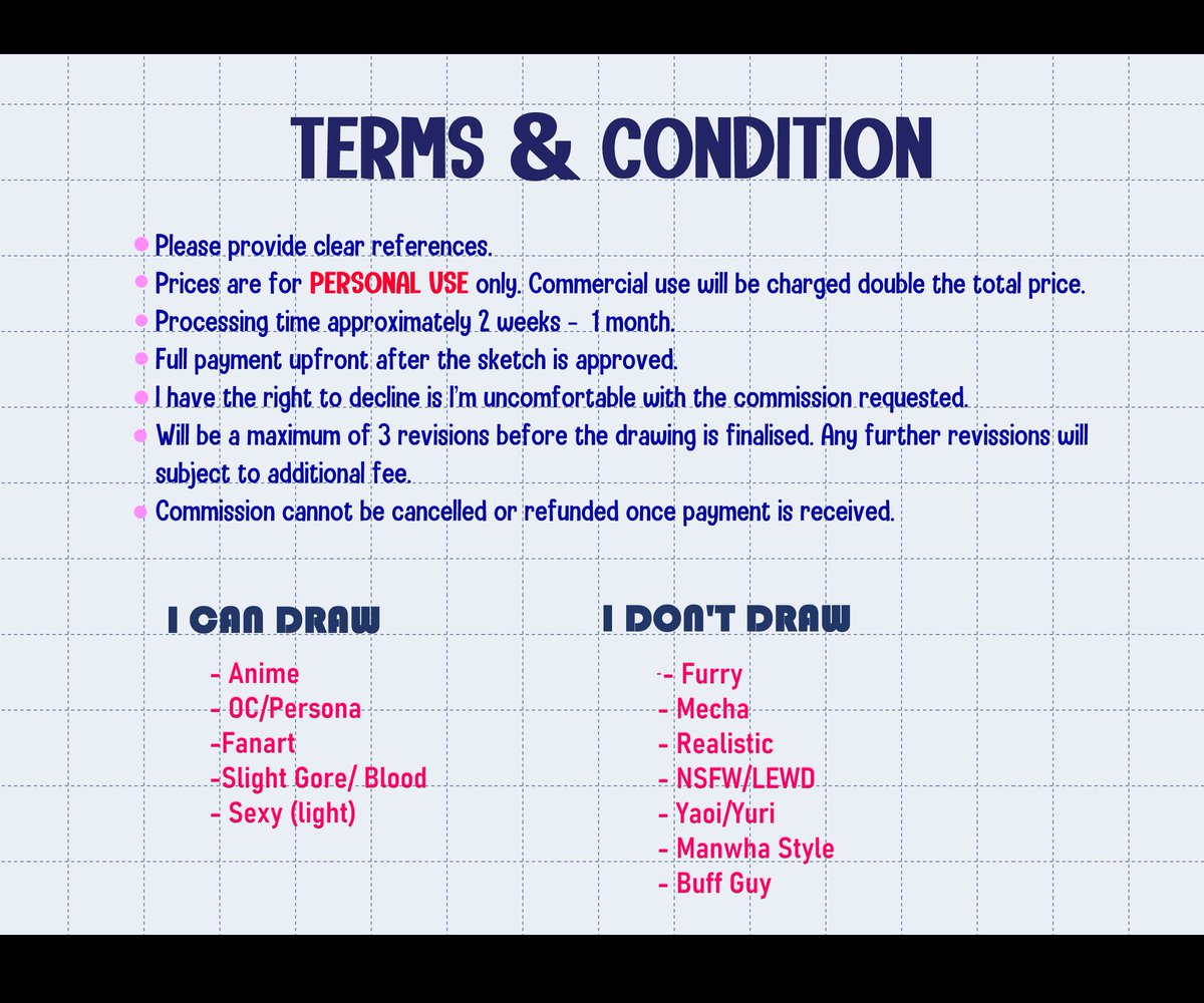 HanzKf's tweet image. ⚠️EMERGENCY COMMS⚠️

I change the price again but this time a bit cheap than last time. I want to keep on simple for now cuz i still cant deal with to many detail and it makes me anxious sometimes.
DM me if you are interested

Retweet are really appreciated 🩵
#commissionopen