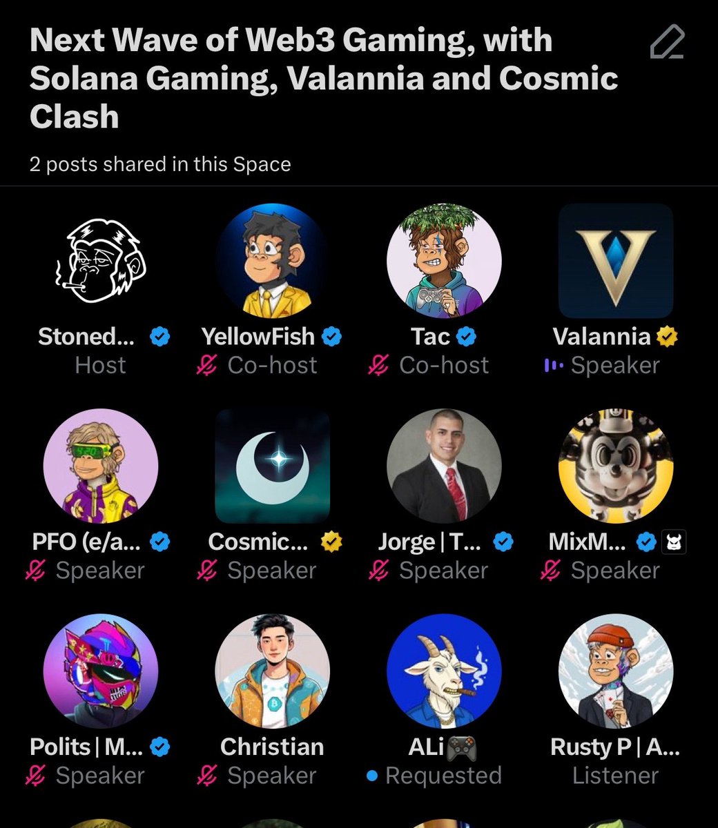 Next wave of Web3 gaming Spaces now live

Join: x.com/StonedApeCrew/…