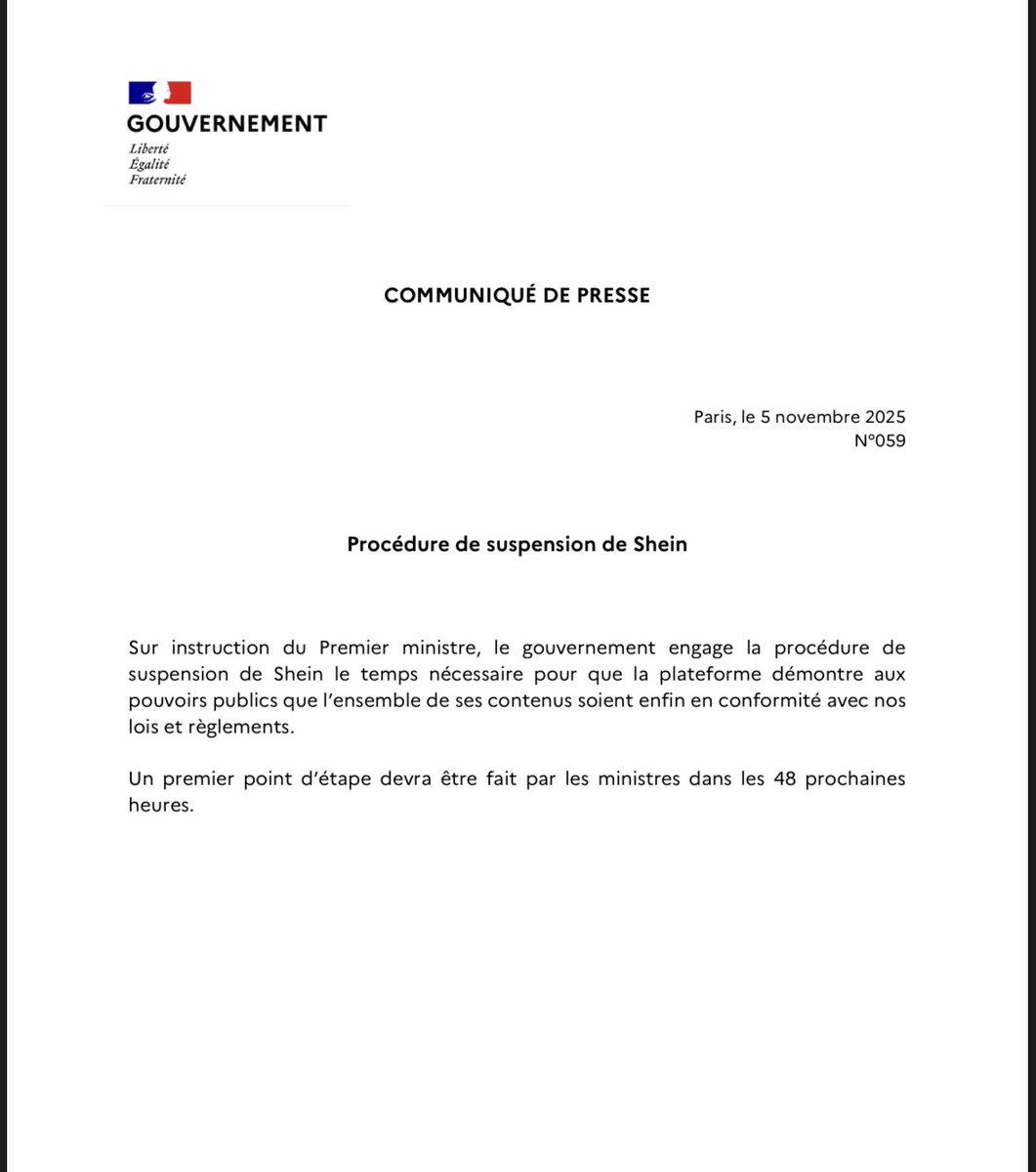 LisaLap_'s tweet image. Bercy annonce la suspension de Shein en France, le jour de l’ouverture décriée d’une boutique au BHV, après le scandale sur la vente de poupées sexuelles à caractère pédocriminel. - @LeMediaTV