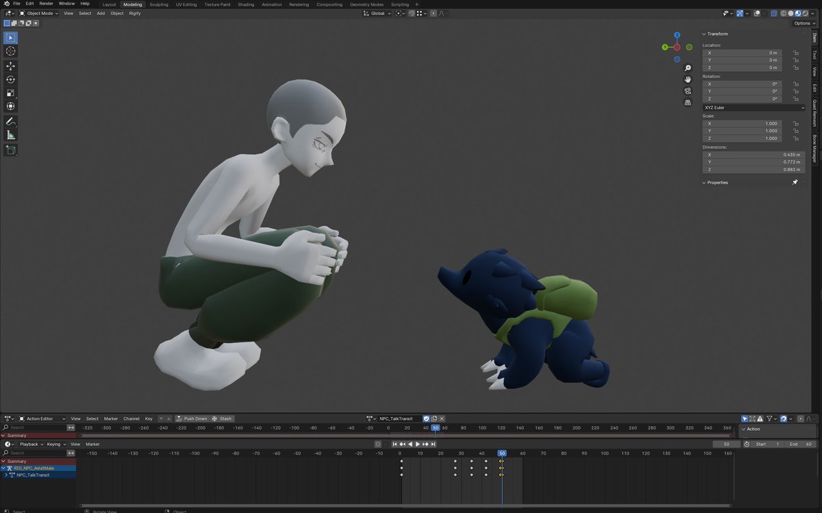 lucktape_games's tweet image. We are currently reworking the NPC Models ! We were thinking about making the characters squad down for the dialogues, which is why weight painting was particularly difficult on this lowpoly character mesh D: #3dart #rigging #indiegame  #characterdesign #cozygame