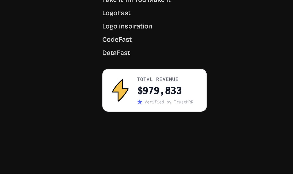 marclou's tweet photo. I just added the TrustMRR badge to ShipFast 😌 https://t.co/Cyif6n7g2q