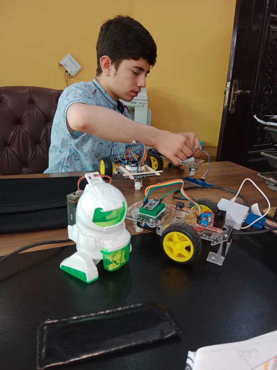 Coding4KidsPK's tweet image. DroBotX Team, while adding sensor stuff &amp;amp; some new bots installations for the line following challenge!
#Coding4KidsPK