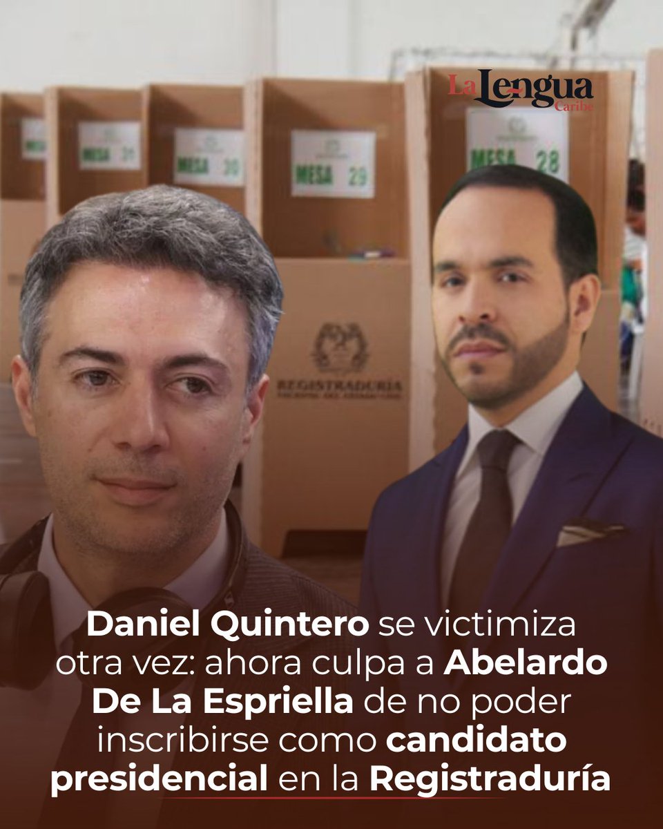 lalenguacaribe1's tweet image. El exalcalde de Medellín, Daniel Quintero, ha lanzado una fuerte acusación contra el abogado Abelardo De La Espriella, a quien señala de estar detrás de una supuesta estrategia para dilatar..
zurl.co/y3uOR
#danielquintero #eltigre #lalenguacaribepolitica