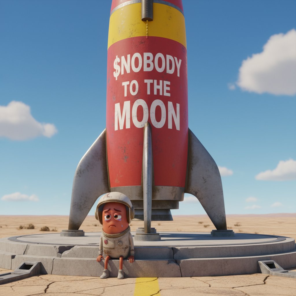 Waiting for the Pump: Me, waiting patiently for my favorite altcoin to hit "To The Moon" while the rest of the market rockets past. Diamond hands, heavy heart. 😭