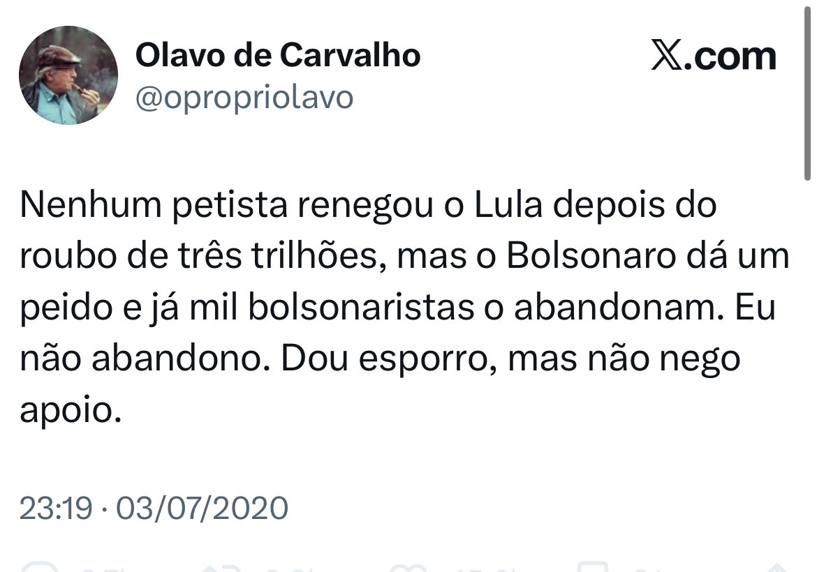 TheIncorrupt_'s tweet photo. Quem usa o Olavo em descrédito de Jair Bolsonaro, como diz a Roxane, é mal intencionado. https://t.co/6h03Y661yV
