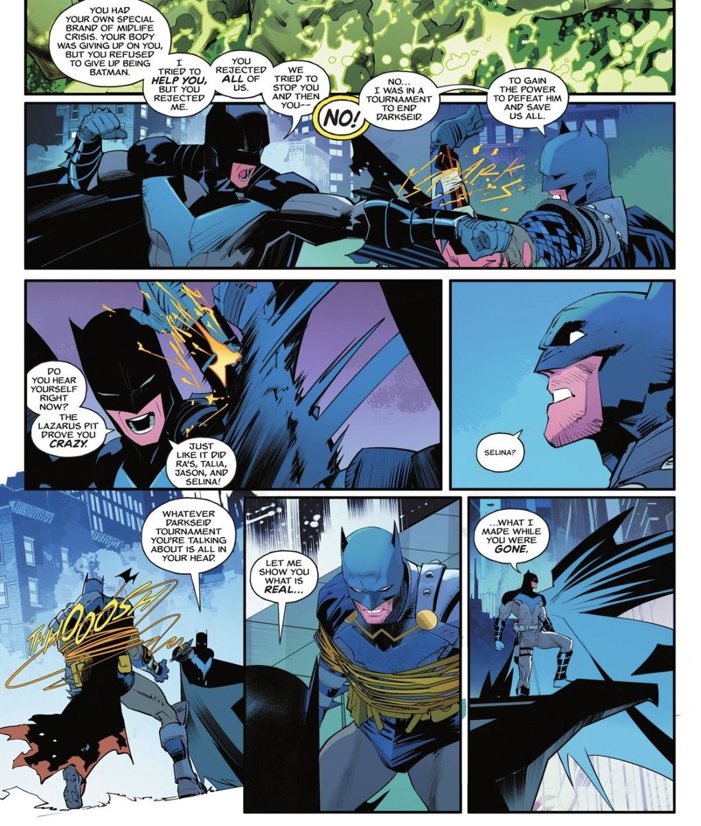 Manicmelodrama's tweet image. (Comic spoilers / knightfight spoilers) 

SELINA? 👀