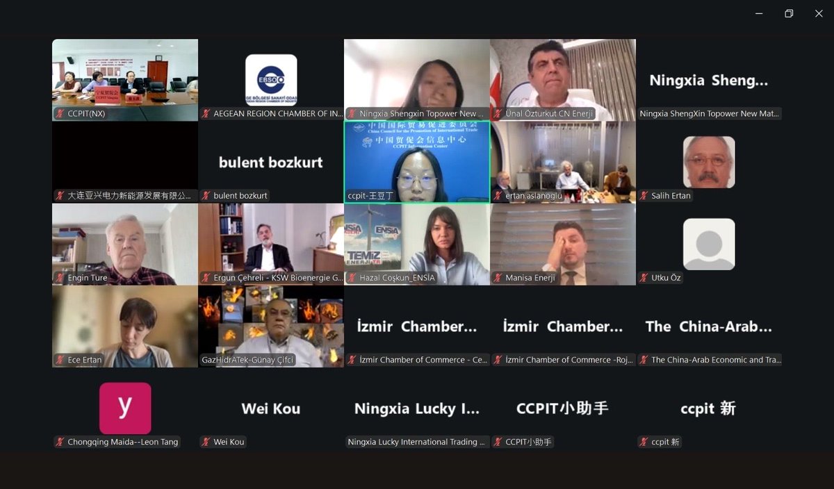 Türk – Çin Firmaları Arası (Enerji Sektörü) İkili Görüşme Etkinliği, Çin Uluslararası Ticaretin Geliştirilmesi Konseyi (CCPIT) iş birliğinde çevrim içi olarak gerçekleştirildi. Etkinlik kapsamında Odamız temsilcilerinin Liaoning Ticaret Odası ile yaptığı görüşmede; Odamız