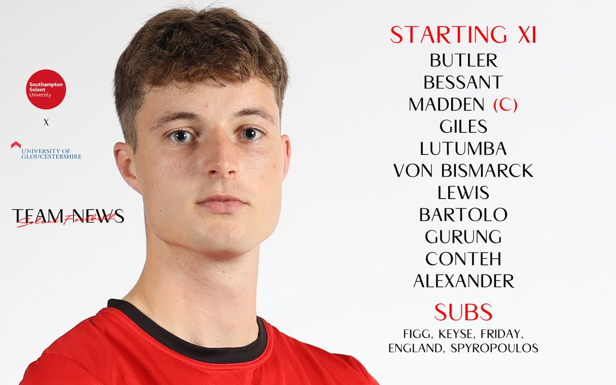 SolentBUCS1st's tweet photo. Here’s how we will look today against Gloucestershire 📋

#SolentFootball | #SOLGLO https://t.co/wODojCRPUX