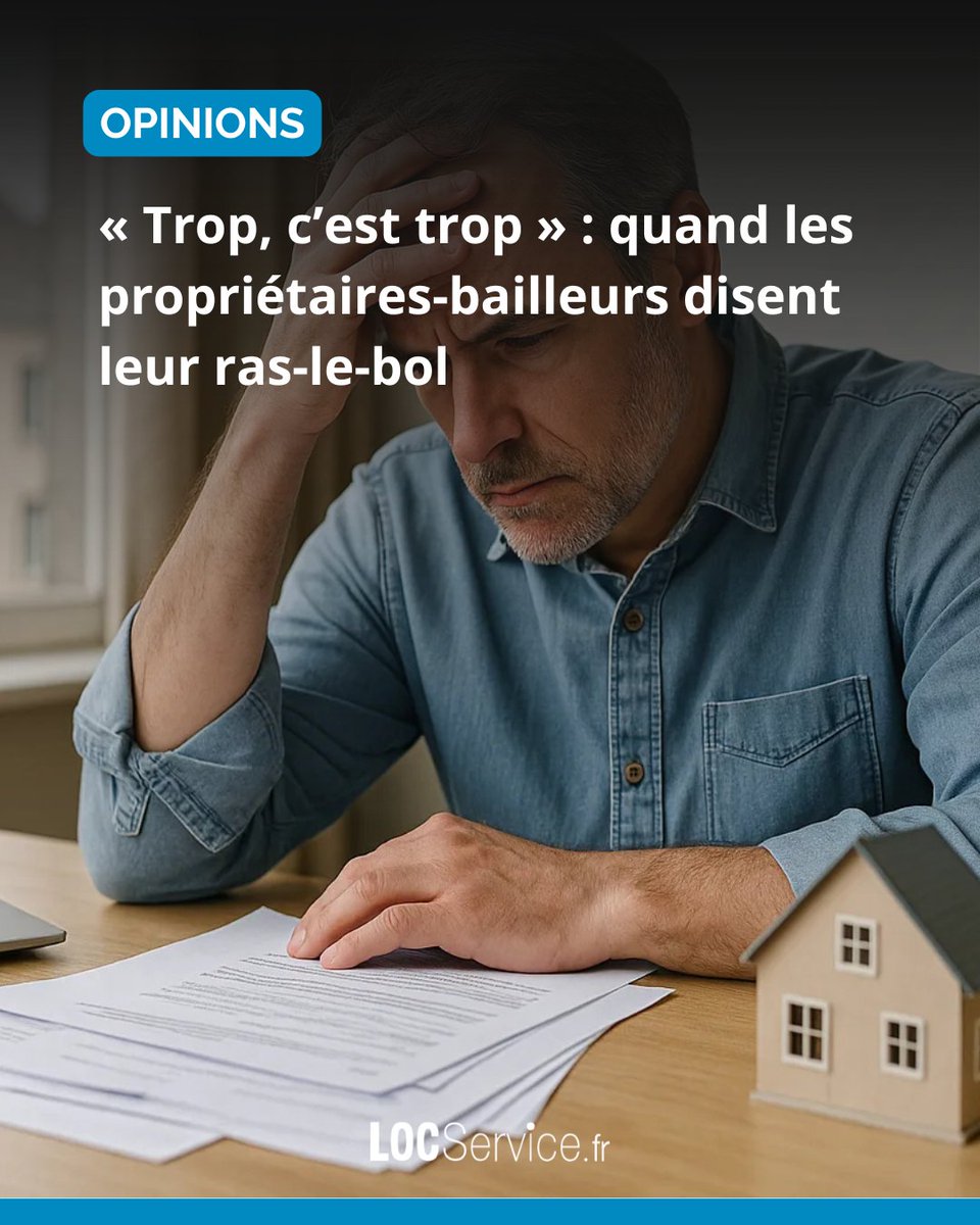 💸 « Placement immobilier : de plus en plus de contraintes, de moins en moins d’intérêt ! »
Trop d’impôts, trop de règles, trop d’incertitudes : Les propriétaires-bailleurs tirent la sonnette d'alarme.
Trop peu écoutés, nous leur avons donné la parole : locservice.fr/actualites/pro…