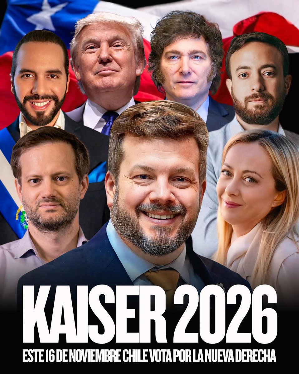 s1r_3n4_S07's tweet photo. Este 16 de noviembre,  Chile vota por la nueva derecha, por la libertad !
Salvemos nuestra amada patria. 
Viva Chile! 🇨🇱⭐️🙏
#KaiserPresidenteDeChile https://t.co/REFG5D41Hx