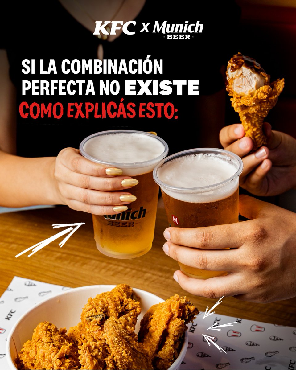 kfc__py's tweet image. Si el mejor pollo del mundo llega junto a la cerveza más helada, AHÍ ES! 🍻✨​

Disfrutá de un combo chicken share + 2 chopp de 300ml por tan solo 110.000gs 🍗💸