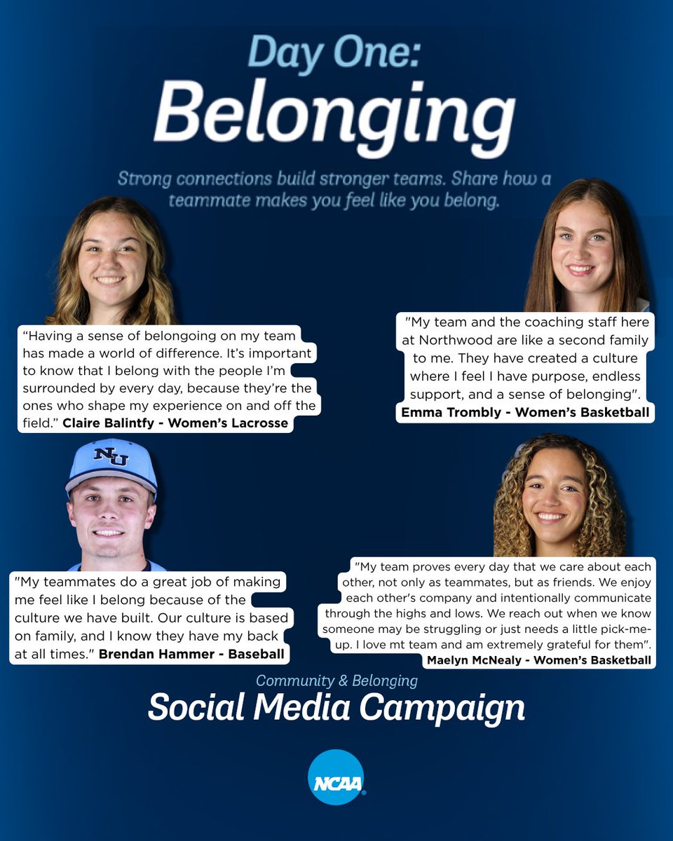 DIGDeepTwolves's tweet image. ‼️Day 1‼️ of the NCAA community and belonging campaign.  Our Timberwolves explaining what belonging means to them…as part of our pack.  #DIGdeeper #NCAA