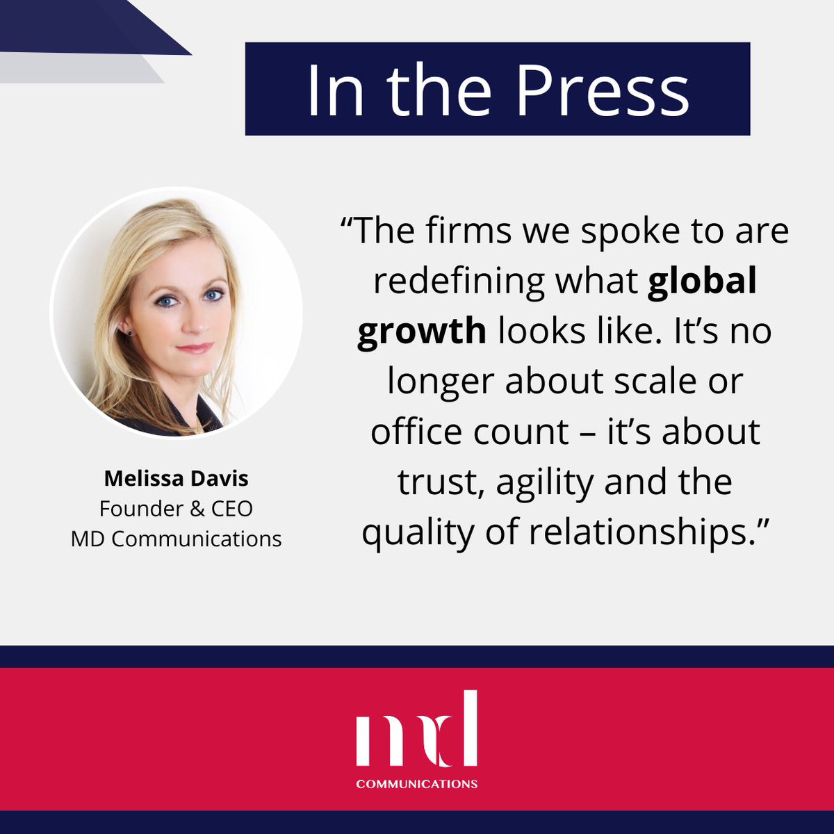 mdcomms's tweet image. Delighted to see our new thought leadership report,  #NavigatingGlobalGrowth, featured in the media! 💥

Released this week at #IBAToronto, the report is spotlighted in @GlobalLegalPost @CanLawMag @SolicitorsJrnl &amp;amp; @IBAevents Daily News.

➡️ linkedin.com/feed/update/ur…