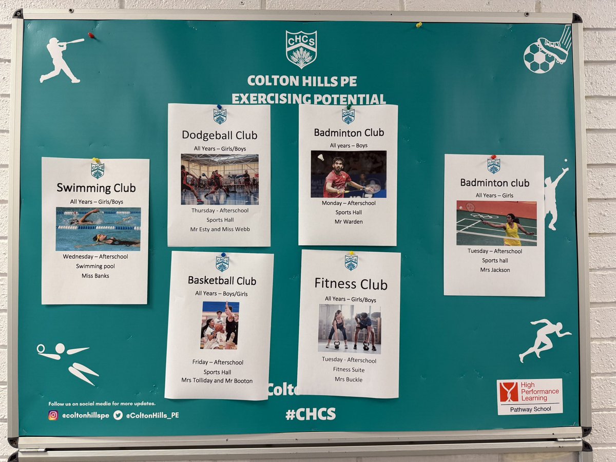 ColtonHills_PE's tweet image. Extra-curricular Clubs this half-term 🚨. Don’t forget, every club you attend is worth 1+ points towards inter-house! #coltonhillspe #CHCS #exercisingpotential