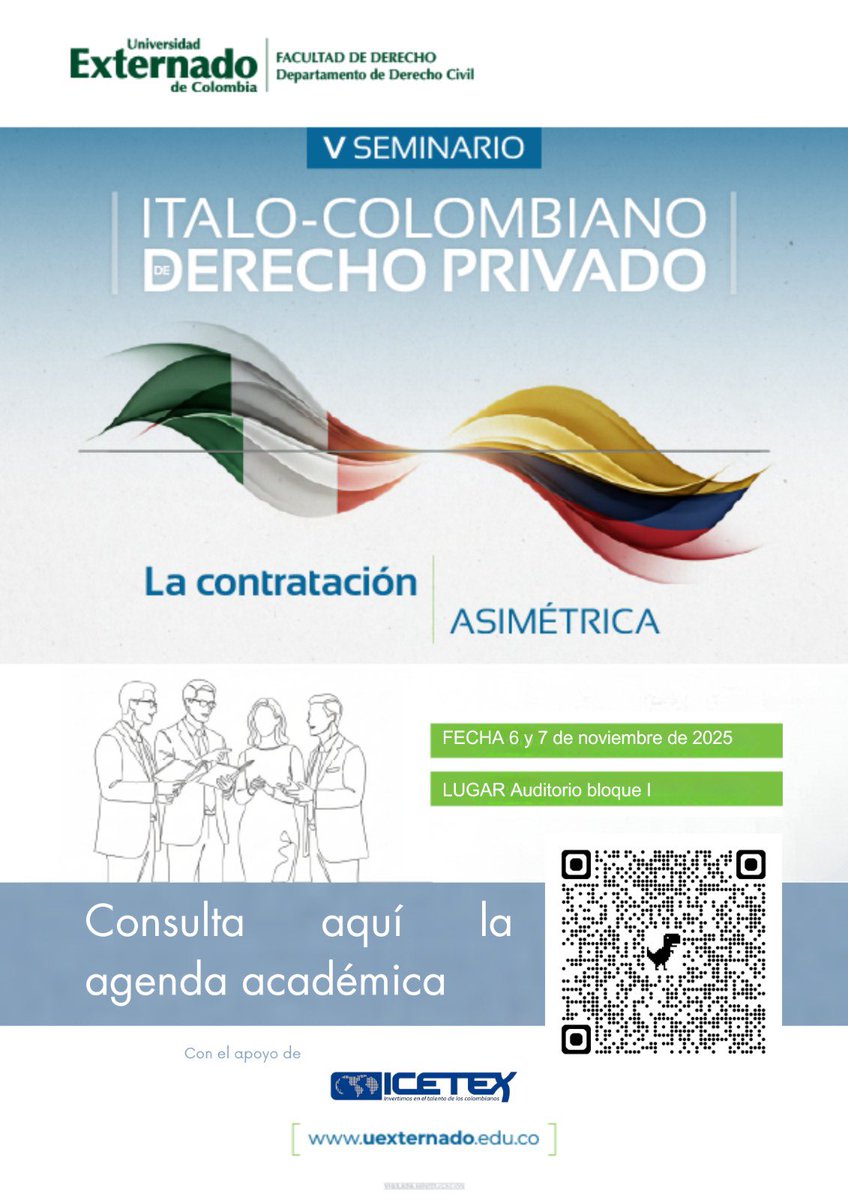 Invitados al V seminario Italo Colombiano. Acá más información uexternado.edu.co/evento/departa…