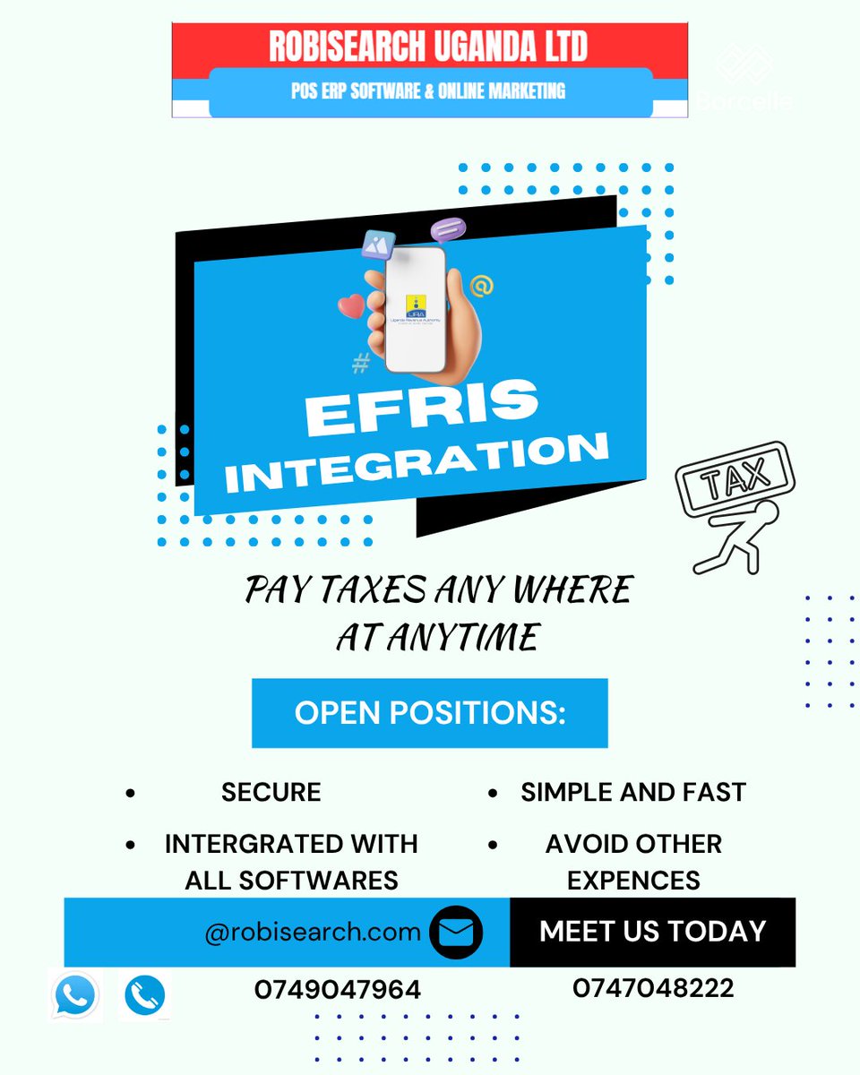 RobisearchUg's tweet image. Boost your business with Robisearch Uganda’s all-in-one digital solutions! From POS and accounting to customer feedback, biometrics, and marketing we’ve got you covered.    4, Room 17, Kampala Road #DigitalSolutionsUG #BusinessAutomationUG #KampalaTechExperts #RobisearchUganda