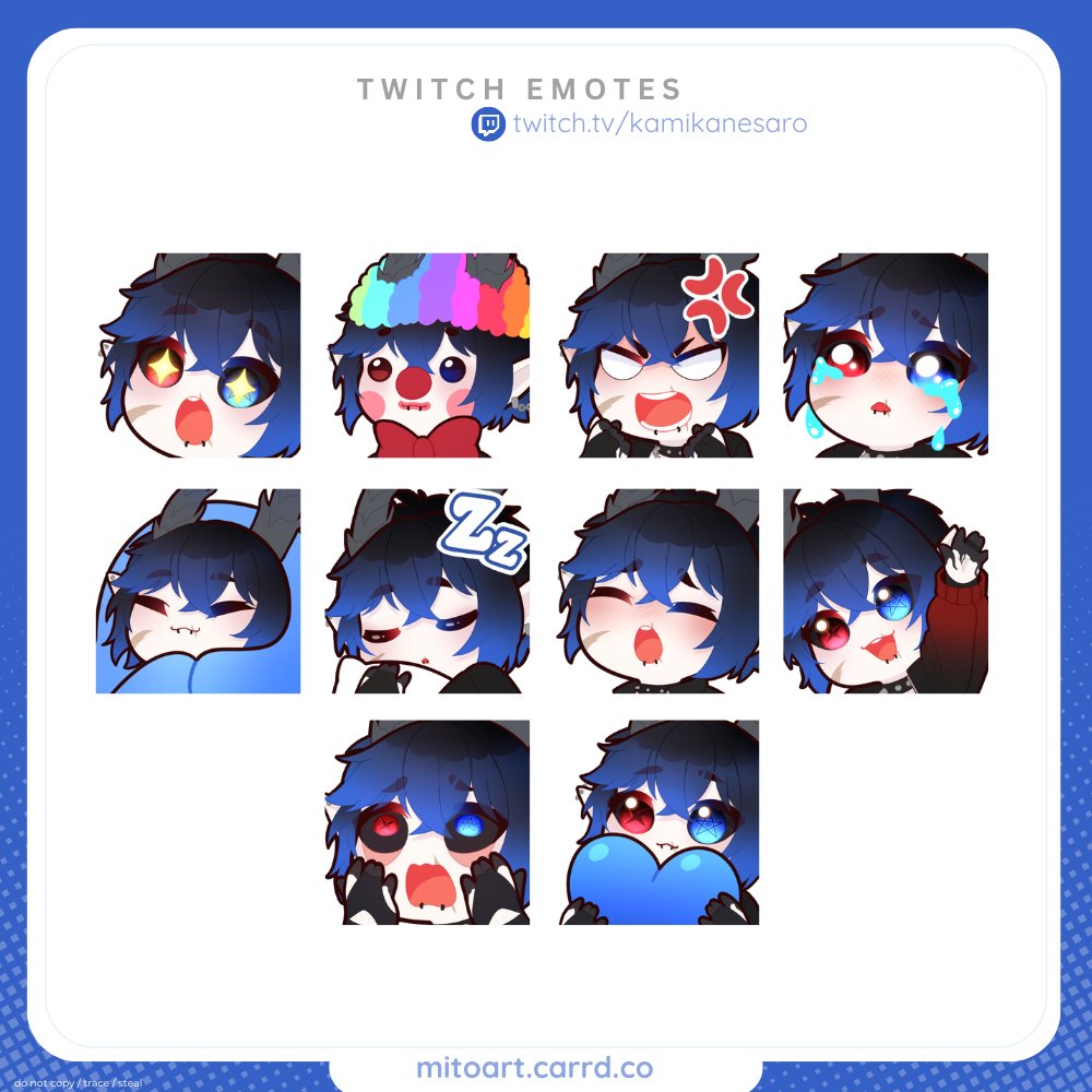 Emotes for @/kamikanesaro 💙

#VGenComm #VGen