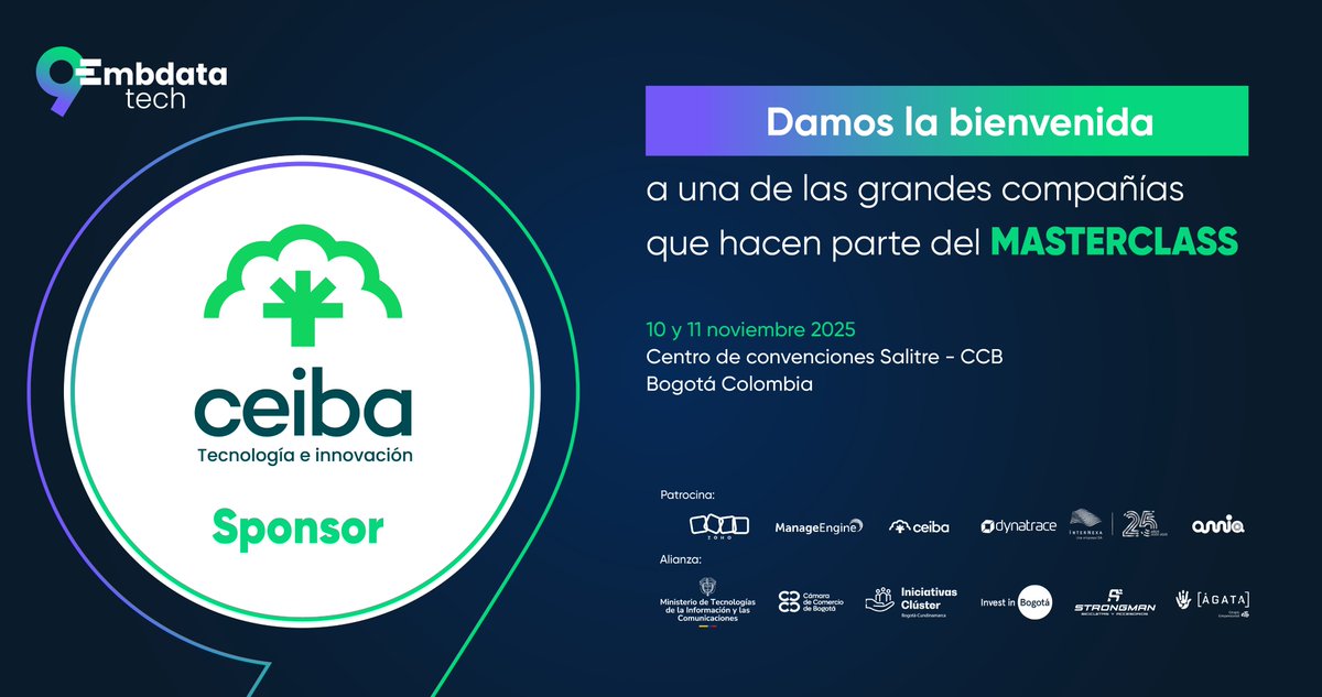 ¡Bienvenida Ceiba Software!
Patrocinador que impulsa la innovación y el futuro digital.