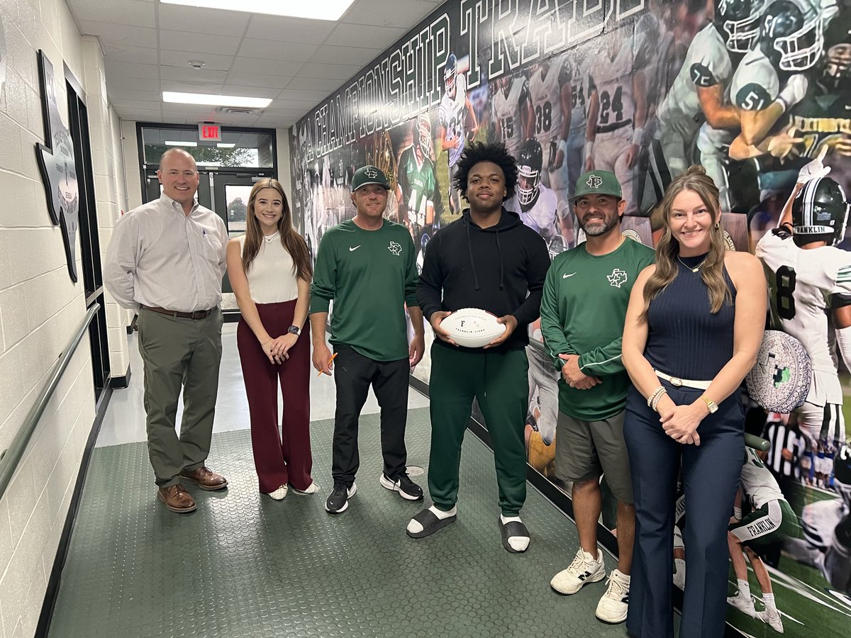 This week’s Texas Farm Bureau Insurance player of the week is Bubba Jackson.  On just 6 carries Bubba rushed for 122 yards and 3 TDs!  On the defensive side of the ball Bubba recorded 8 tackles!
Congratulations Bubba! <a href="/FranklinLionFB/">Franklin Lion Football</a> <a href="/TexasFarmBureau/">Texas Farm Bureau</a>