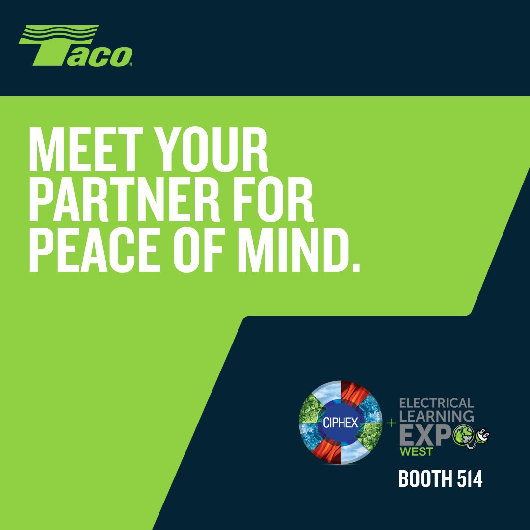 TacoComfort's tweet image. The doors are open at #CIPHEXWest!

Meet your Partner for Peace of Mind at Booth 514.

Discover hydronic solutions built for comfort, reliability &amp;amp; efficiency.

#TacoSupportsTrades #TacoSolutions #Hydronics #HVACR #Vancouver