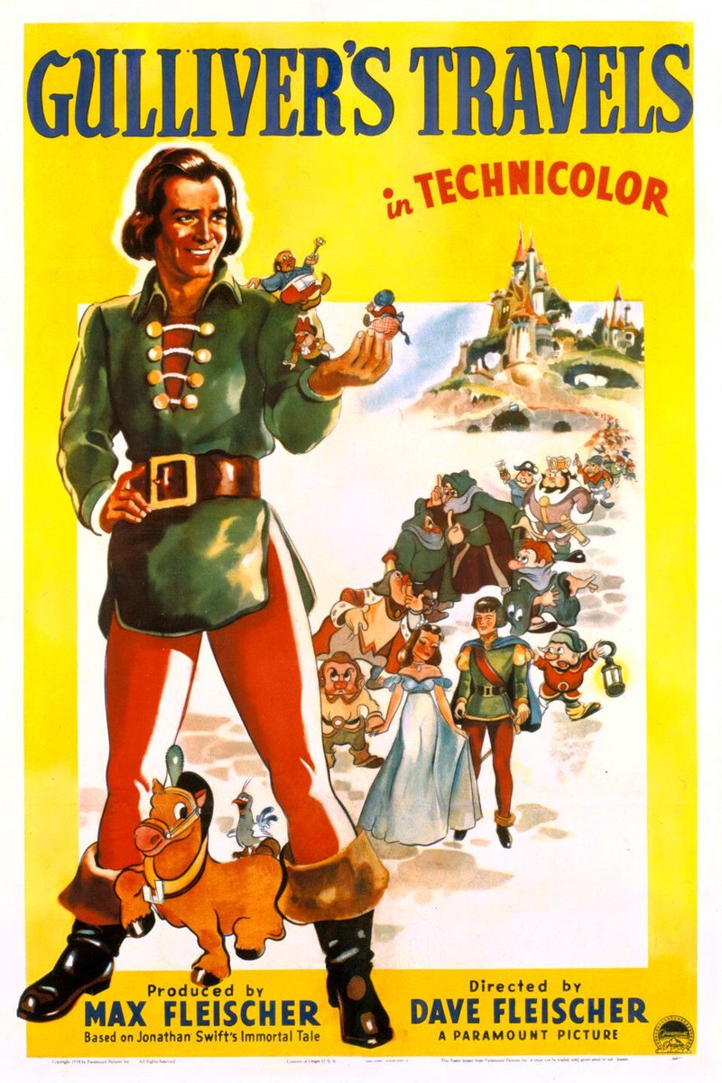 TalkingPicsTV's tweet photo. This Week! Premiere Sat-8-Nov 10am on #TPTV The animated classic GULLIVER'S TRAVELS (1939) Directed by #DaveFleischer Part of SATURDAY MORNING PICTURES #TPTVsubtitles https://t.co/28mbb6WrUh