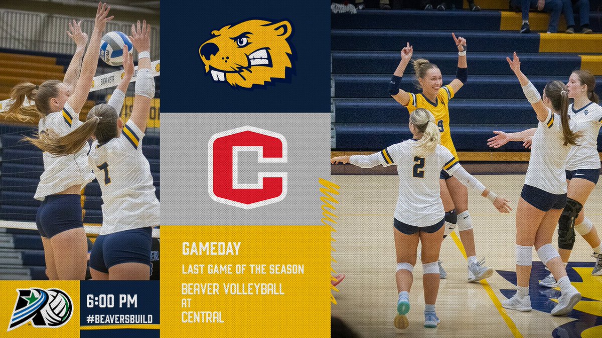Today, the Beavers travel to Pella, IA, to face Central College for the last game of the season. The game starts at 6 PM, JV will follow. #BeaversBuild #BeaverNation #d3vb #rollrivers