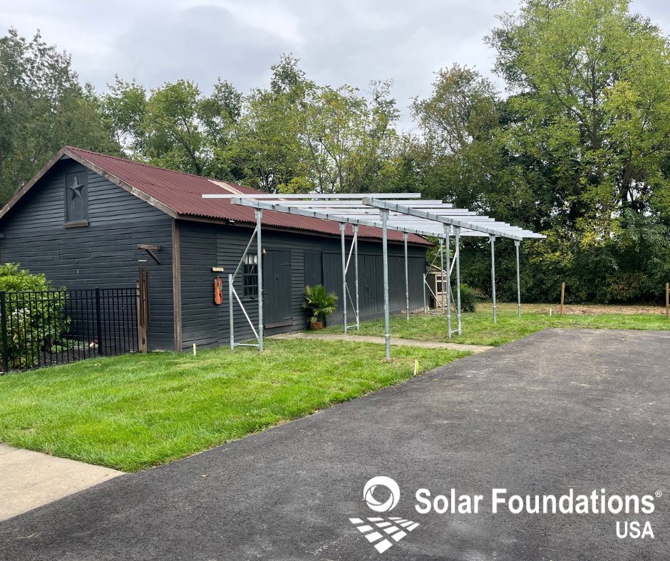 Some of our ground mounts are made to be dual purposed! This one is a solar carport that not only will save the homeowners money but also allows for them to park or store anything underneath.