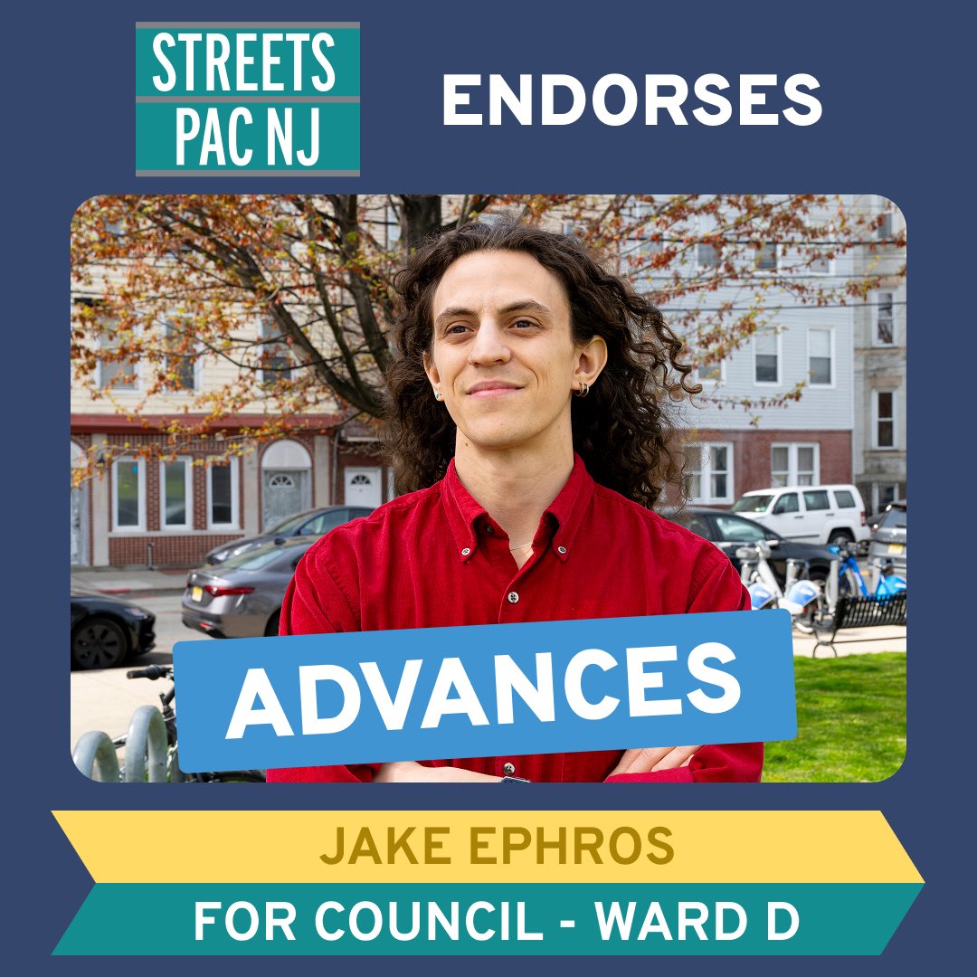 Huge win for our StreetsPAC NJ candidates who advanced last night. We need to work like hell to get these folks over the finish line on the 12/2 runoff.

We need candidates who:

🚗🚗🚗 Oppose the <a href="/TurnpikeTrap/">Stop Murphy's Turnpike Trap</a> 
🚌🚲 Champion affordable transit
🚸 Deliver safe streets