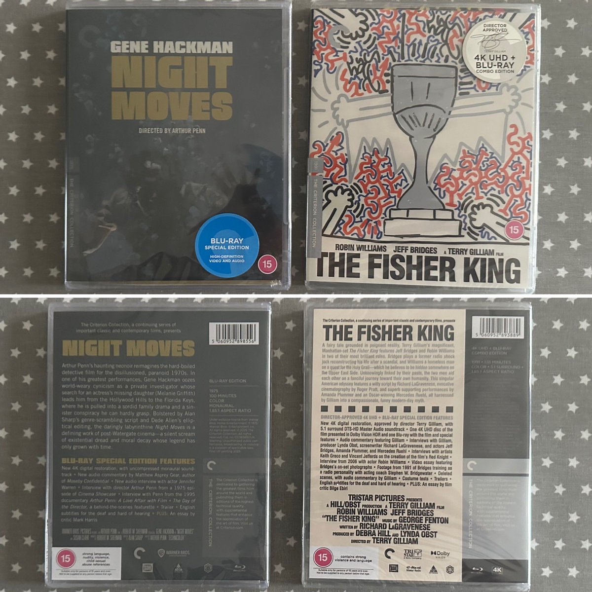 s77tux's tweet image. #LatestAdditions to my #BlurayCollection: @UKCriterion 4K restoration editions of #NightMoves and #TheFisherKing… haven’t previously seen either, so look forward to first watches soon! #Bluray #PhysicalMedia #KeepDiscsAlive