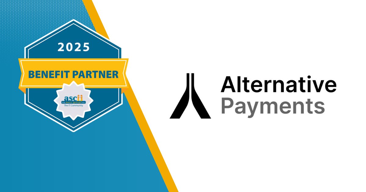 asciigroup's tweet image. We are pleased to announce that Alternative Payments
has partnered with The ASCII Group to provide an exclusive benefit for our community.

Visit member.ascii.com to learn more about this members-only offering. 

#MSP #ITCommunity