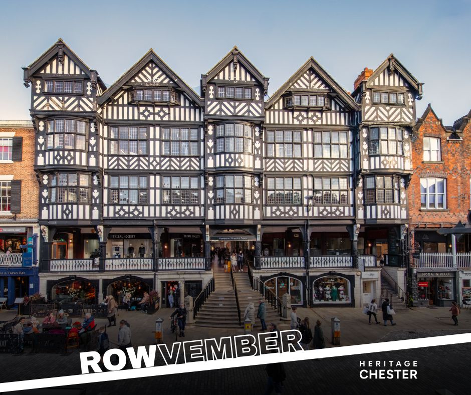 ✨ #RowvemberChester Building Day 5 

A Grade II* giant designed to look Elizabethan! WT Lockwood created this timber-framed beauty with stunning Art Nouveau carving. The twist? The fancy faience façade was only used at street level - the full building version never happened!