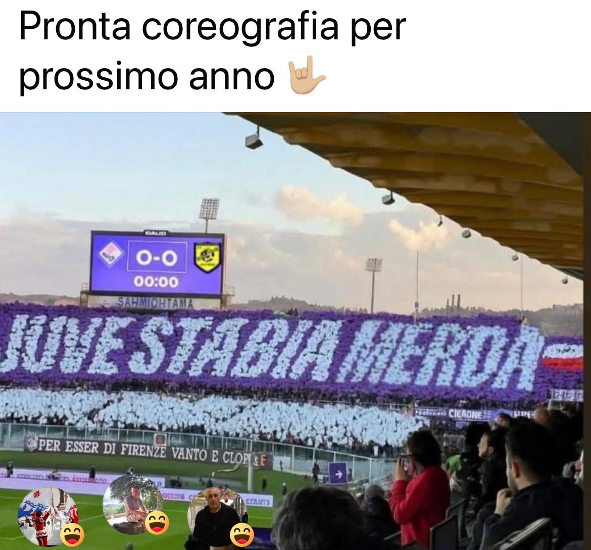 I tifosi merdaioli di violaMerda hanno già pronta la coreografia per l'anno del centenario.... 
😂😂😂😂😂🤣🤣💦💦💦💦💦💦💦💦💦💦