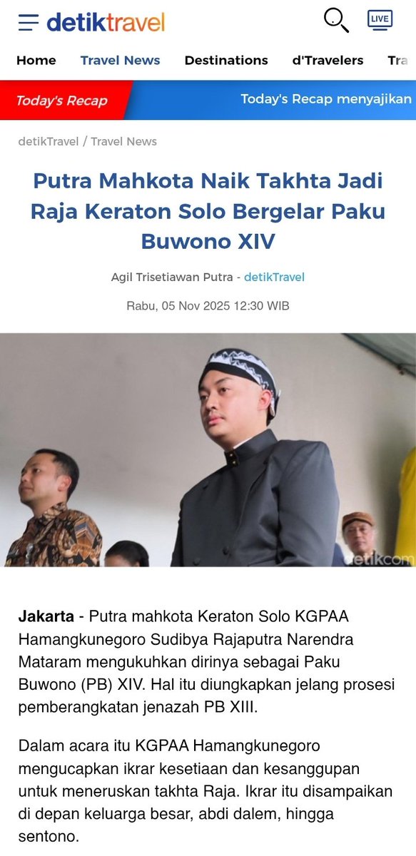 "PAJERO PUTIH" NAIK TAKHTA.

Ini fufufafa versi keraton Solo.
.
.
😁
#FufufafaAibNasional
travel.detik.com/travel-news/d-…