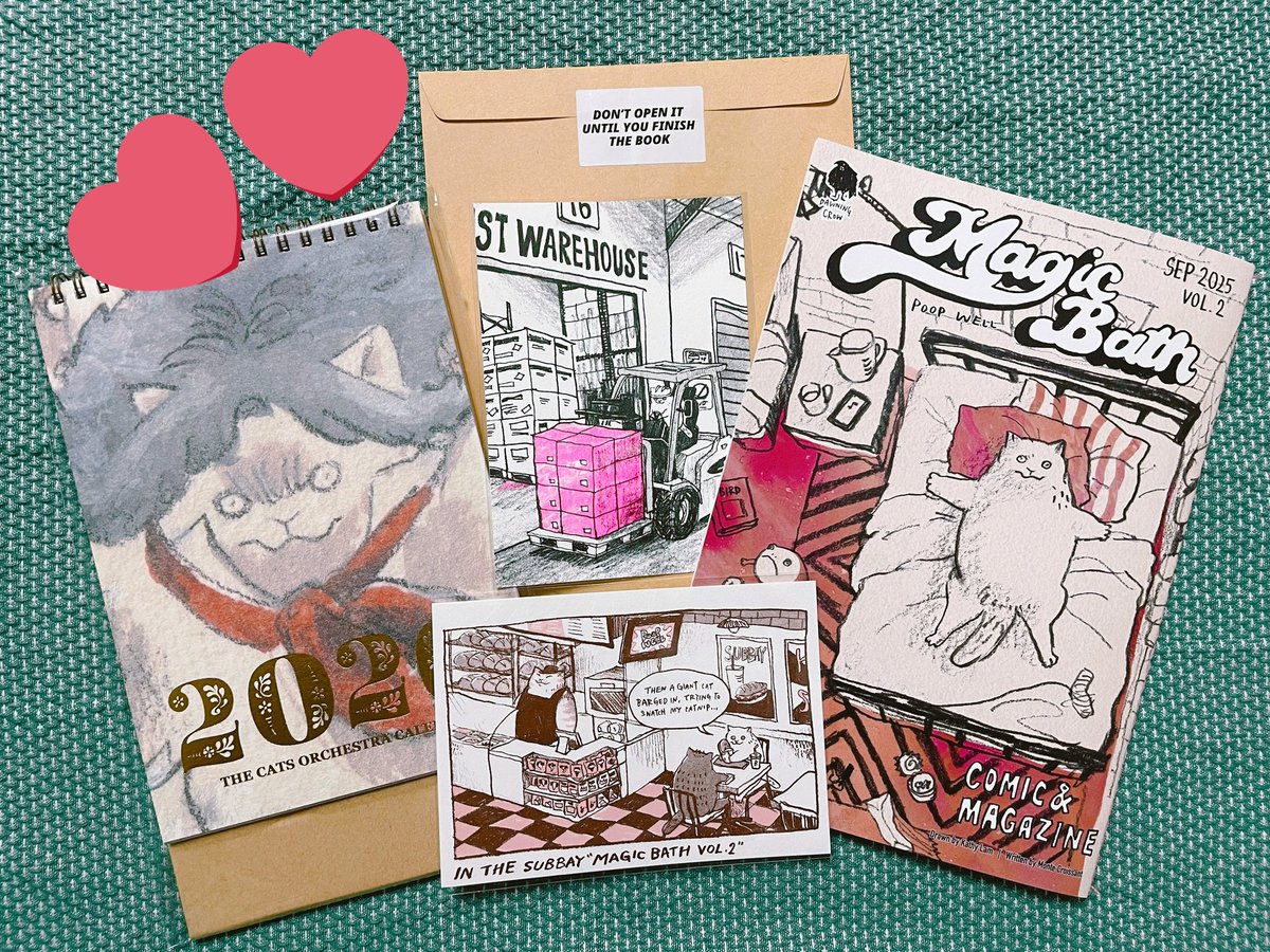 黒山 Kathy Lamさんの新作漫画、カレンダー等々が届きました🐾🛁
Extra Itemも付いてて嬉しい！かわいい！