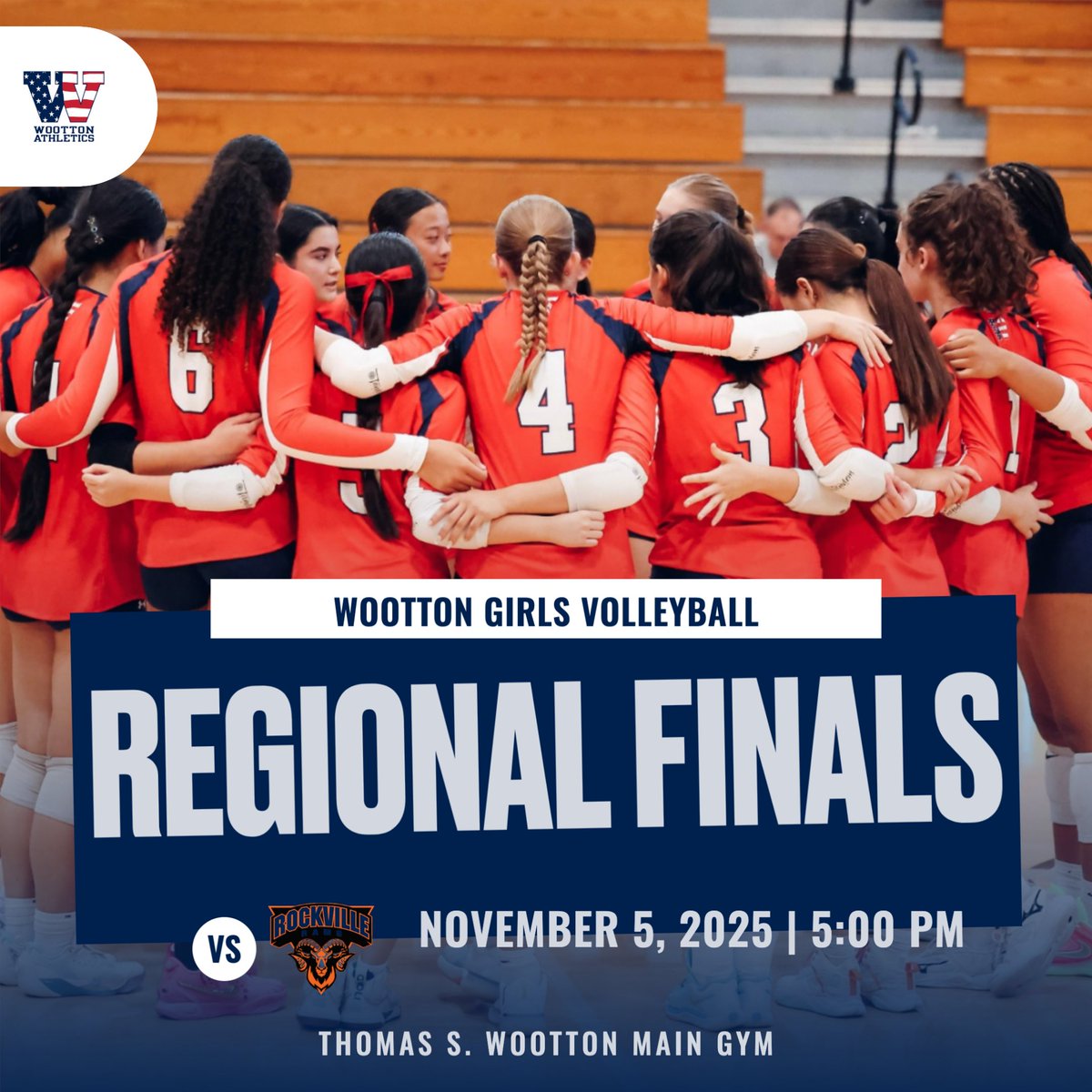 GIRLS VOLLEYBALL TAKES ON ROCKVILLE TONIGHT AT THEIR REGIONAL FINALS. 5 PM. BE THERE🚨🚨🚨