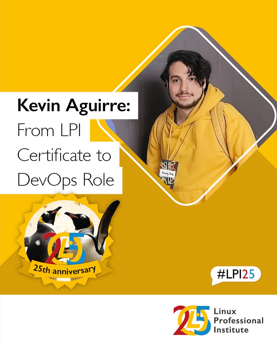 LPIEurope's tweet image. Kevin’s #Linux journey led him to the @LPIConnect #LinuxEssentials certificate, his first step toward becoming a #DevOps pro. 🔧🐧
See how #FOSS shaped his #IT career, from coding to servers, and how you can boost yours: lpi.org/bncr
#opensource #LPI