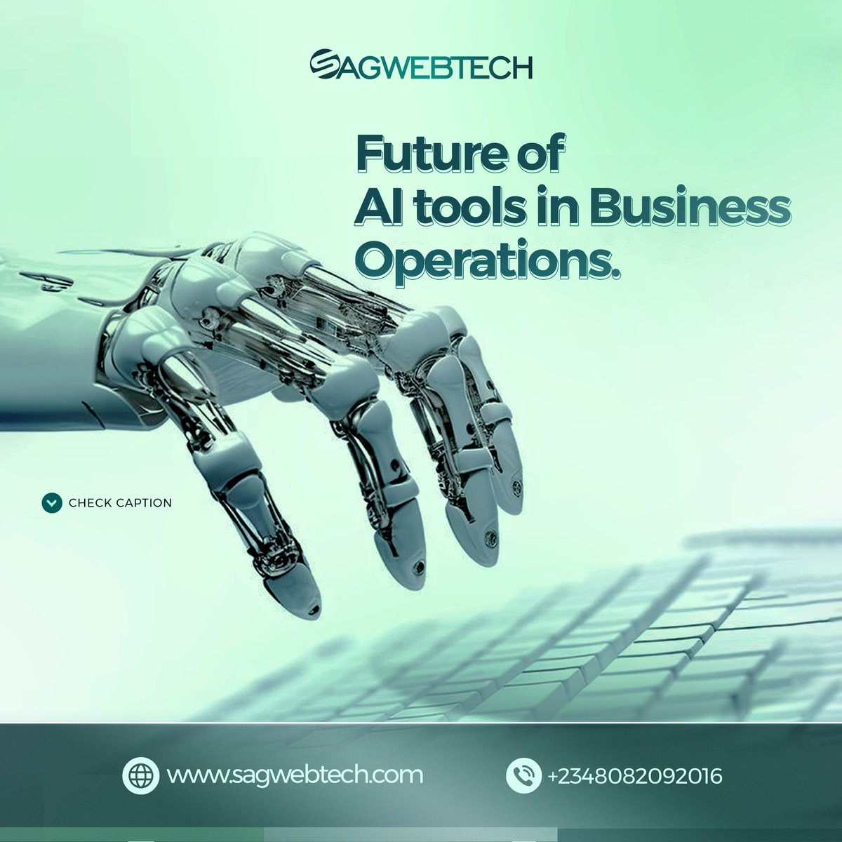 sagwebtech's tweet image. AI isn’t replacing people — it’s redefining how we work.
From automating tasks to predicting trends, AI tools are the new partners in smart business operations.
The future belongs to those who learn to collaborate with AI.

#AI #FutureOfWork #SagWebTech #Innovation
