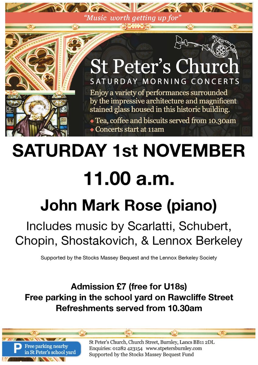 The next #SaturdayMorningConcert at St Peter's 👇🏼