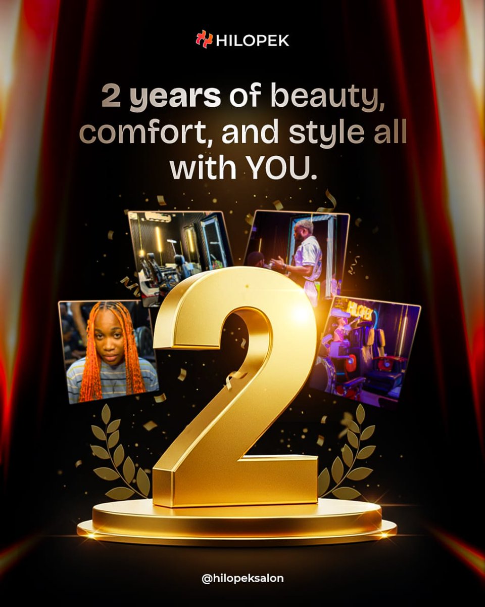 hilopeksalon's tweet photo. Today, we celebrate 2 years of Hilopek, 2 years of beauty, comfort, and unforgettable moments with YOU.

From every braid to every smile, you’ve made us more than a salon you’ve made us a home of beauty. https://t.co/Sccvyf8cVn