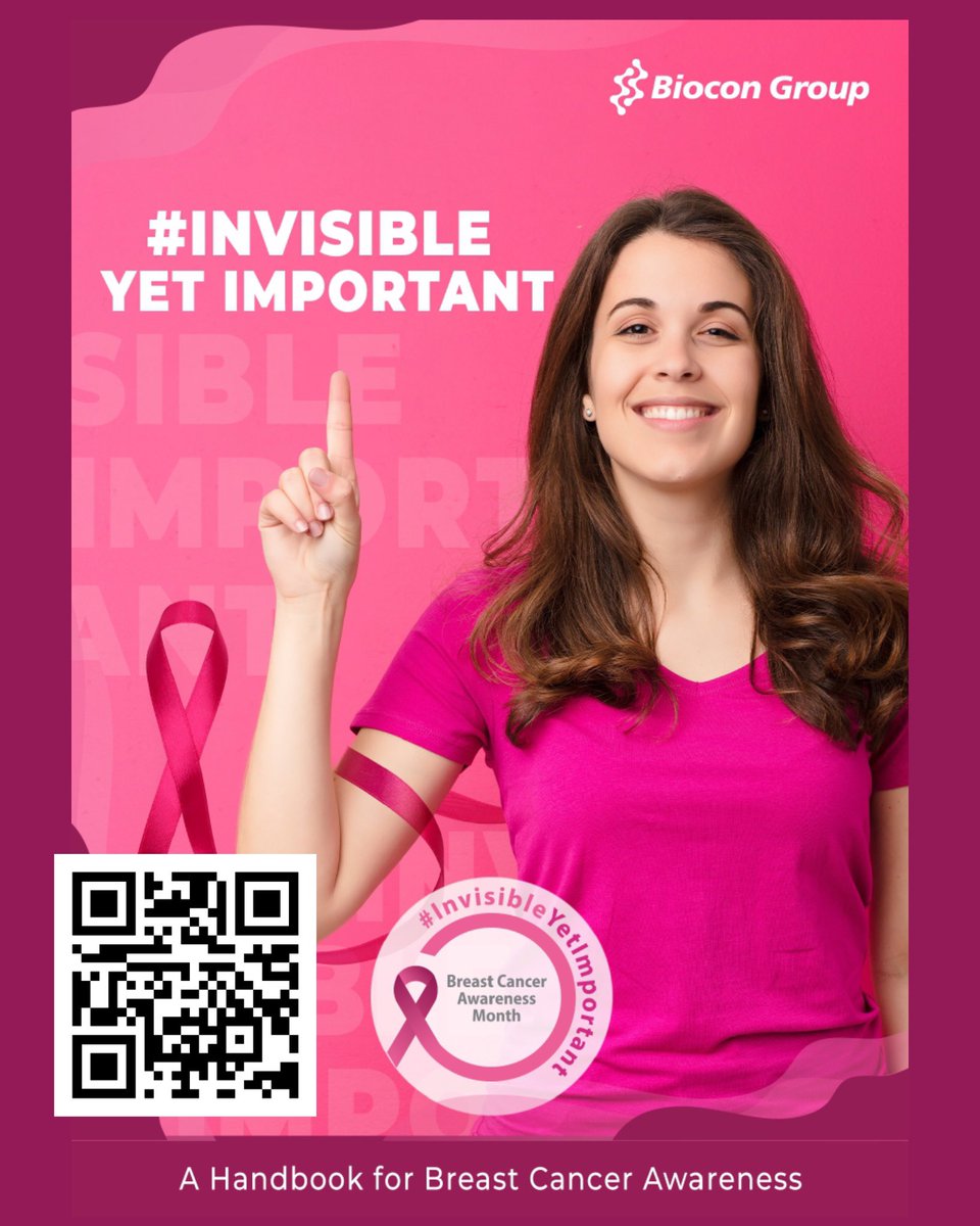 BioconGroup's tweet image. Breast Cancer Awareness Month will soon come to an end, but awareness must continue. Download Biocon Group’s handbook - InvisibleYetImportant for insights on early detection and care : 
biocon.com/docs/BCA-2025-…

#InvisibleYetImportant #BreastCancerAwareness #EarlyDetection