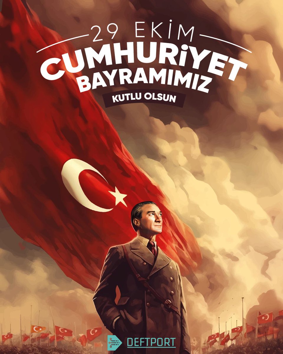 deftport's tweet photo. Cumhuriyetimizin 102. yılında, bilimin, üretimin ve mühendisliğin ışığında ilerlemeye devam ediyoruz.Atatürk’ün “en büyük eserim” dediği Cumhuriyet’i, her gün daha güçlü bir Türkiye için çalışarak yaşatıyoruz.
29 Ekim Cumhuriyet Bayramımız kutlu olsun. https://t.co/5i7P2eQ7I8