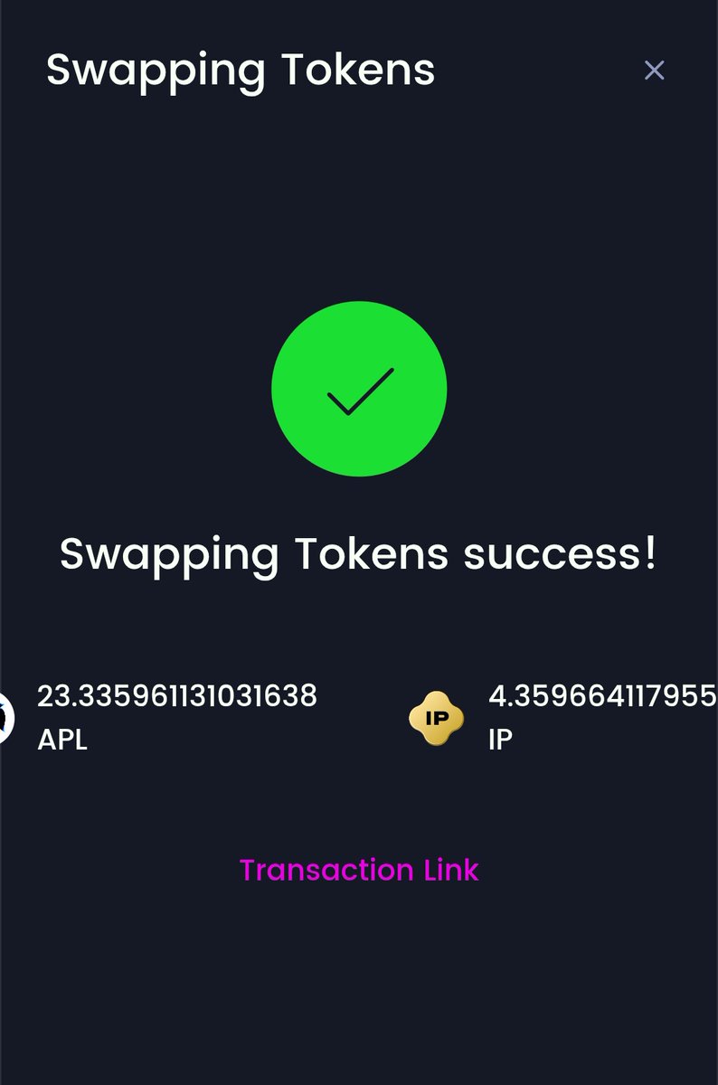 gujjar5_4's tweet photo. It's my 15 day transactions
Gasless,Fast,and Rewarding 💨
I just completed a swap on https://t.co/Qa9xOi0cdH
No lag. No confusion.Just fast execution.
Swapped 23.3 APL into $IP tokens successfully.
#PiperX
@0xbunny_ @mushy @jacobmtucker @devrelius @ICat4you @Aria_Protocol https://t.co/U7TSWStLKN