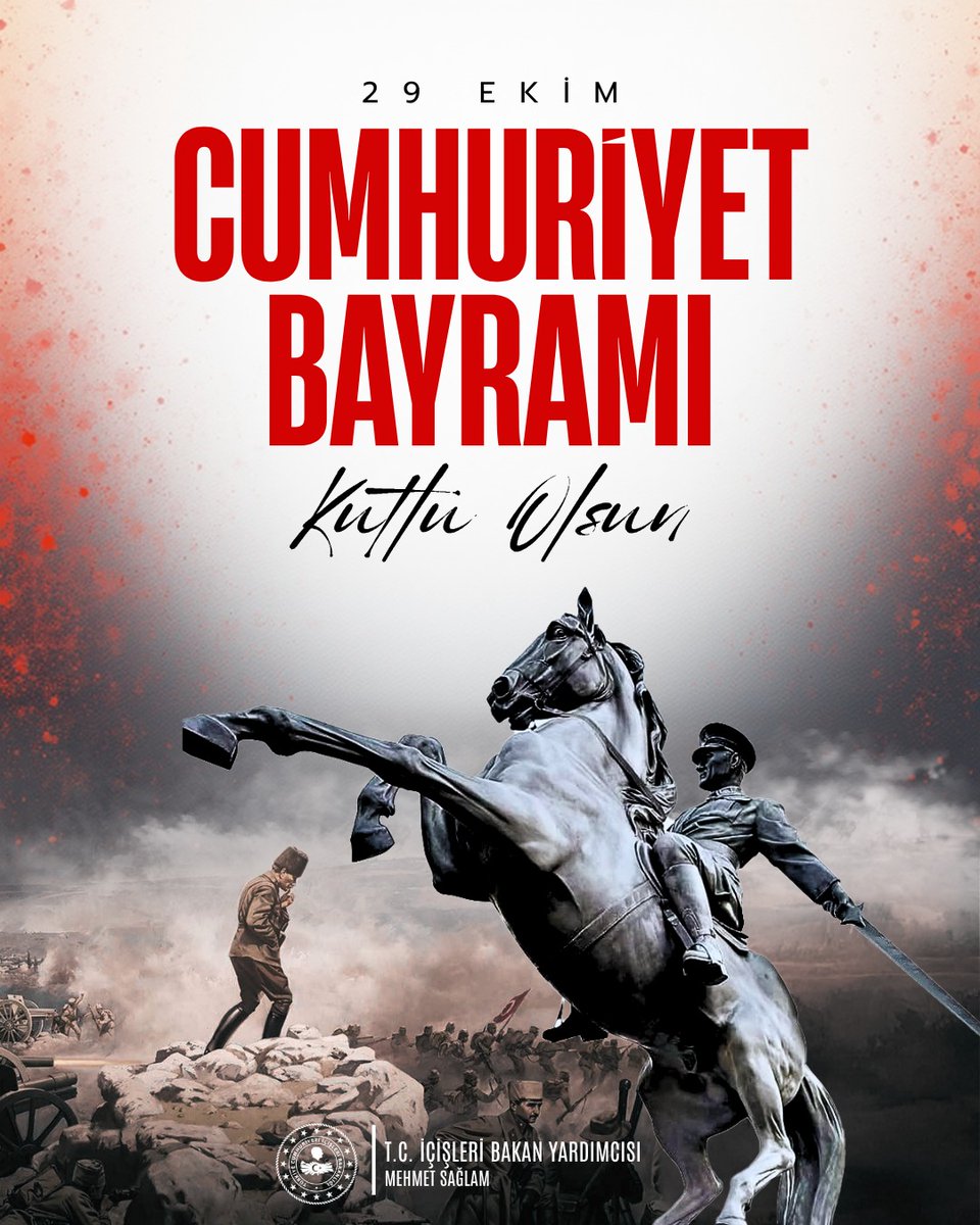 Milletimizin bağımsızlık azmi, kararlı duruşu ve ortak iradesiyle temelleri atılan Cumhuriyetimiz, 102 yıldır ülkemizin en büyük kazanımı, geleceğe uzanan en sağlam yoludur.

Bu anlamlı yıldönümünde; başta Cumhuriyetimizin gazisi Gazi Mustafa Kemal Atatürk olmak üzere, tüm silah