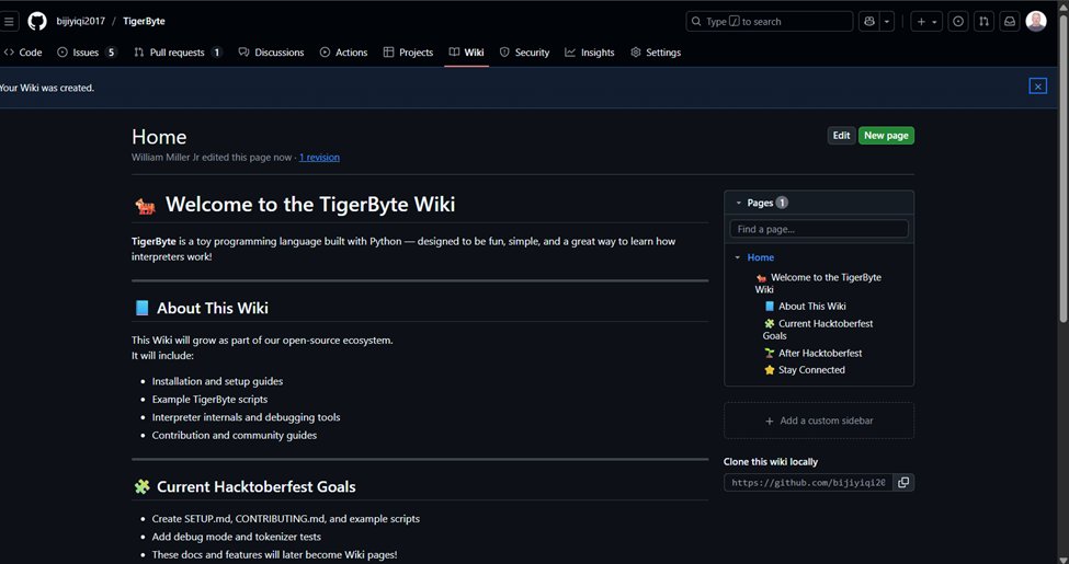 DayDayUp22's tweet image. 🧭 Productivity Tools: • Trello: Updated the board
💻 Learning Platforms: • TigerByte: Created test scripts to verify token parsing • GitHub: Created 1st wiki for TigerByte repo
#LearningJourney #CodeLife #ProgressReport #TechLife #PythonDevelopment #100DaysOfCode