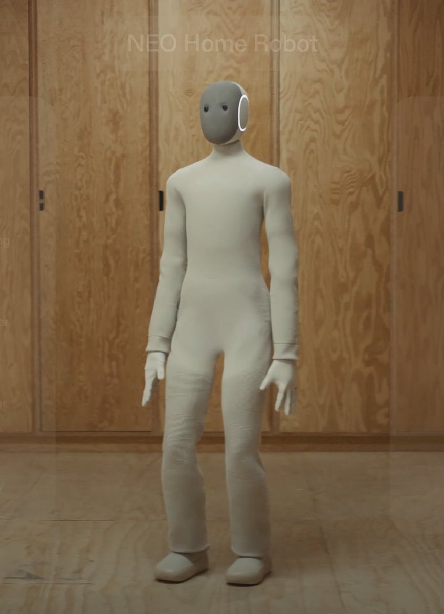 Forget the cold, metallic future.

<a href="/1x_tech/">1X</a>  just revealed Neo, their new home robot. A refreshing shift in vibe from what we usually expect from robot launches...

Instead of a sleek, cold, metallic look, Neo brings warm color tones and a cozy, retro, homey aesthetic filled with