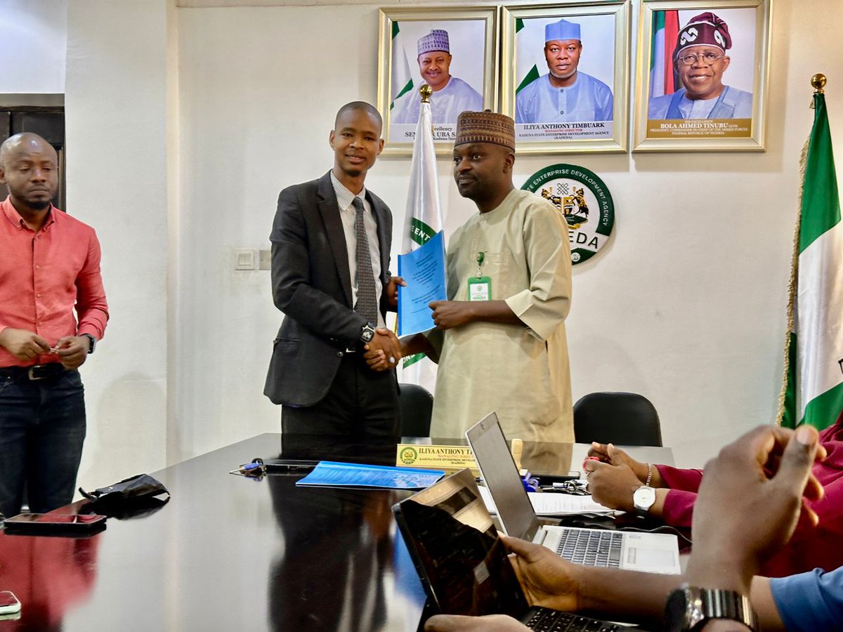 ebc_ng's tweet photo. The MOU between KADEDA @KADEDA_kdsg and YEFFYDE @yeffyde was officially signed on the EBC Entrepreneurship Summit 2025.  A partnership built to empower entrepreneurs and drive innovation across Kaduna State. 🌍✨

Don't Miss Out on the EBC Entrepreneurship Summit in December. https://t.co/zbqUeqTcUa